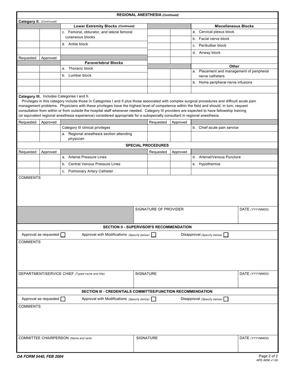 Da Form 5440 - Fill Out, Sign Online And Download Fillable Pdf 