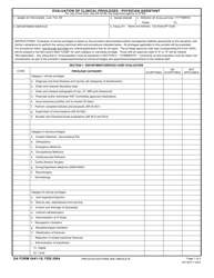 DA Form 5441-18 Evaluation of Clinical Privileges - Physician Assistant