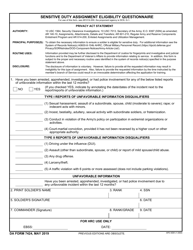 DA Form 7424 Download Fillable PDF or Fill Online Sensitive Duty ...