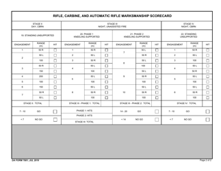 DA Form 7801 Rifle, Carbine, and Automatic Rifle Marksmanship Scorecard, Page 2
