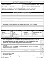 DA Form 7809 Summary of Care by Non-military Medical Provider, Page 2