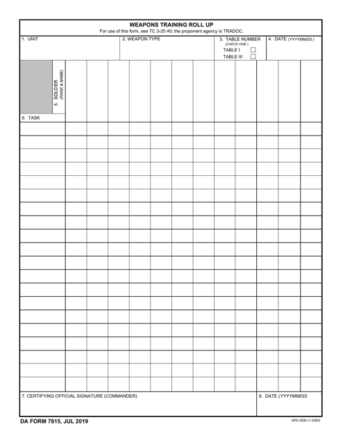 DA Form 7815 - Fill Out, Sign Online and Download Fillable PDF ...