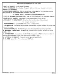 DA Form 7799 Request for Approval of Information Management Requirement, Page 2