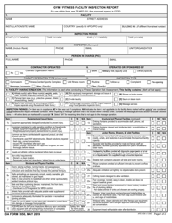 DA Form 7850 Gym/Fitness Facility Inspection Report