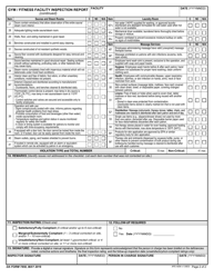 DA Form 7850 Gym/Fitness Facility Inspection Report, Page 2