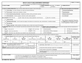 Document preview: DA Form 7847 Beauty Facility Risk Assessment Worksheet