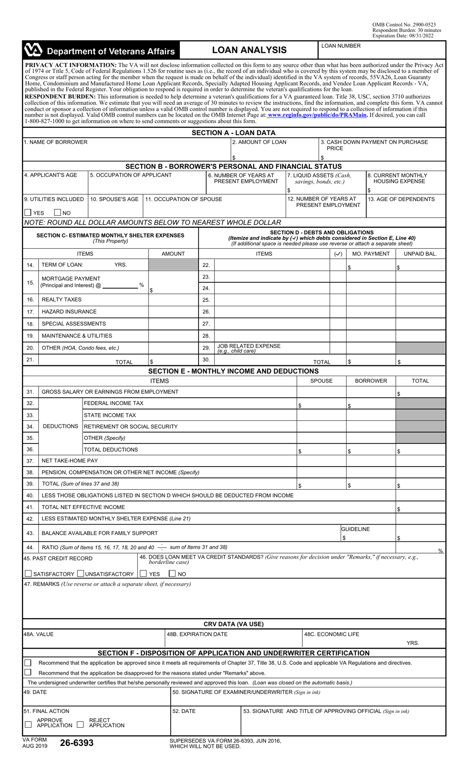 va loan mortgage calculator excel