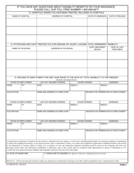 VA Form 29-357 Claim for Disability Insurance - Government Life Insurance, Page 2