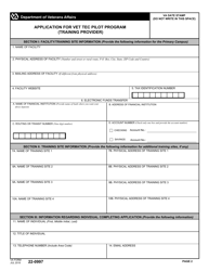 VA Form 22-0097 Application for Vet Tec Pilot Program (Training Provider), Page 2