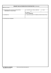 AF Form 100 Request and Authorization for Separation, Page 2