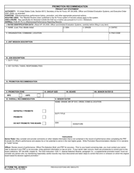 AF Form 709 Download Fillable PDF or Fill Online Promotion ...