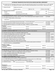 AF Form 4387 Outbound Transportation Protective Service Materiel Worksheet
