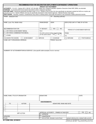 Document preview: AF Form 3994 Recommendation for Decoration Deployment/Contingency Operations