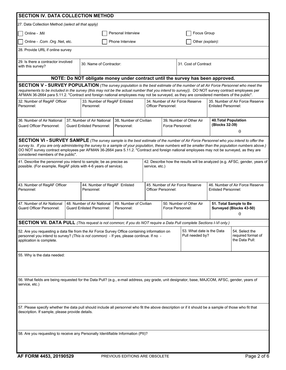 AF Form 4453 - Fill Out, Sign Online and Download Fillable PDF ...