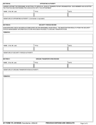 AF Form 170 Appointment of Vehicle Trainers, Page 2