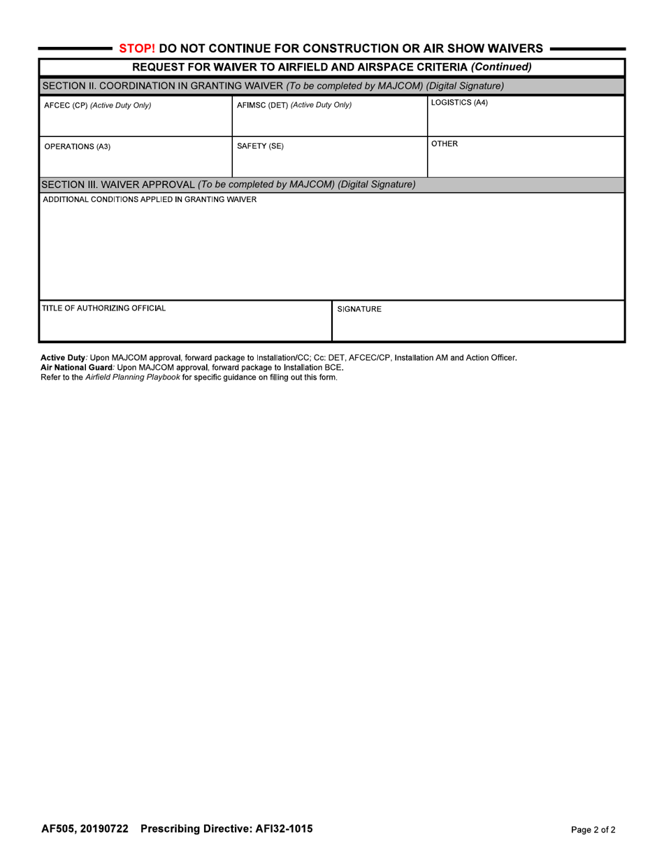 AF Form 505 - Fill Out, Sign Online and Download Fillable PDF ...