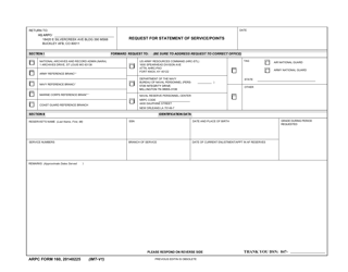 Document preview: ARPC Form 160 Request for Statement of Service/Points