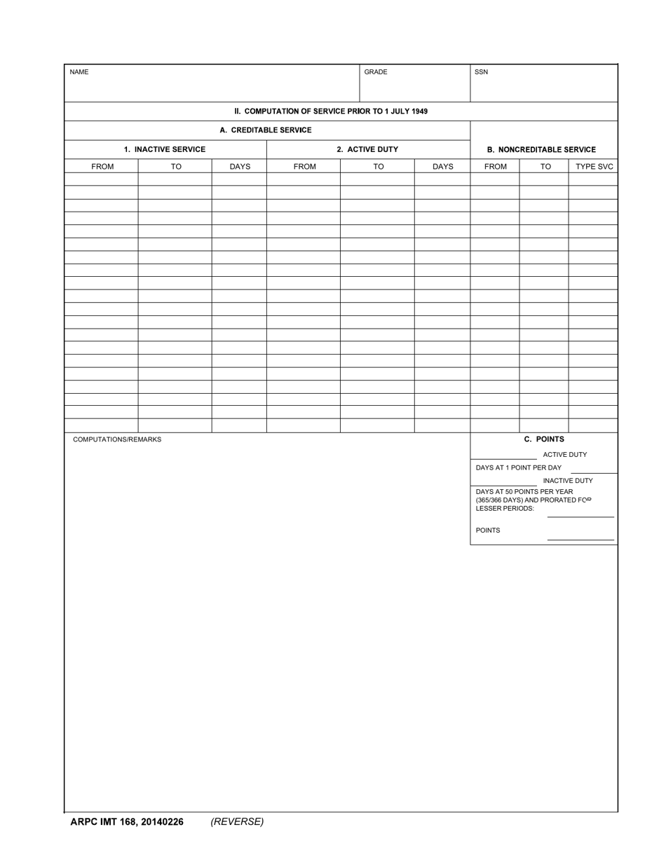 ARPC IMT Form 168 - Fill Out, Sign Online and Download Fillable PDF ...