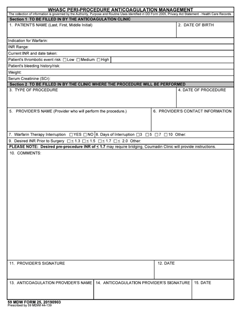 59 MDW Form 25  Printable Pdf
