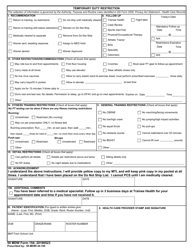 Document preview: 59 MDW Form 154 Temporary Duty Restriction