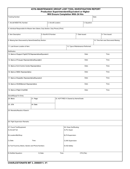 CHARLESTONAFB IMT Form 3  Printable Pdf
