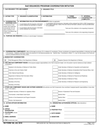 DD Form 106 DoD Issuances Program Coordination Initiation