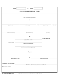 Document preview: DD Form 490 Certified Record of Trial (Pages 1-4 Only)