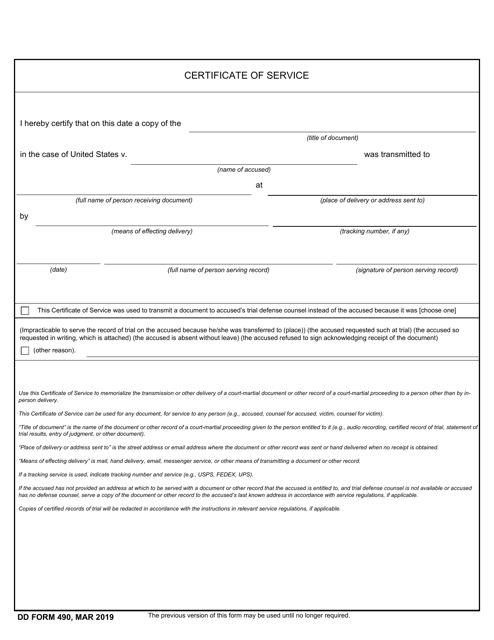 DD Form 490 Page 6 Certified Record of Trial
