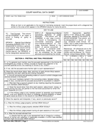 DD Form 494 Court-Martial Data Sheet