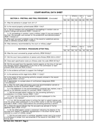 DD Form 494 Court-Martial Data Sheet, Page 4