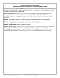 Document preview: Instructions for DD Form 1692 Page 6 Engineering Change Proposal (Ecp) (Hardware)