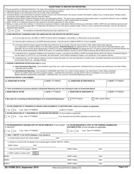 DD Form 2910 Victim Reporting Preference Statement, Page 2