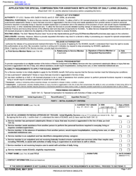Document preview: DD Form 2948 Special Compensation for Assistance With Activities of Daily Living (SCAADL) Eligibility