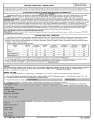 Document preview: DD Form 2947-5 TRICARE Young Adult Application (South)