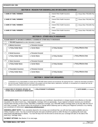 DD Form 3043-2 TRICARE Select Enrollment, Disenrollment, and Change Form (West), Page 3