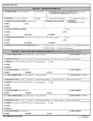 DD Form 3043 TRICARE Select Enrollment, Disenrollment, and Change Form, Page 2