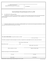 Document preview: DD Form 3056 Search and Seizure Warrant Pursuant to 18 U.s.c. 2703