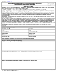 Document preview: DD Form 3067-4 Smart Scholarship Internship Report for Recruitment Participants