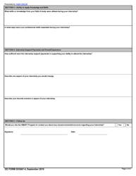 DD Form 3067-4 Smart Scholarship Internship Report for Recruitment Participants, Page 2
