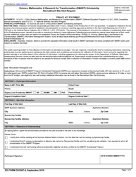 Document preview: DD Form 3067-9 Smart Scholarship Recruitment Site Visit Request