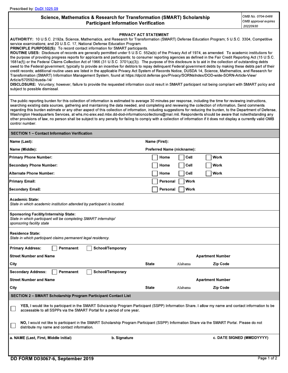 DD Form 3067-6 - Fill Out, Sign Online and Download Fillable PDF ...