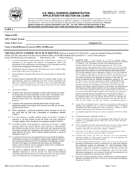 SBA Form 1244 Application for Section 504 Loan