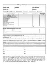 SBA Form 1050 Settlement Sheet, Page 2