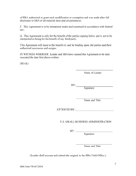 SBA Form 750 Lender&#039;s Loan Guaranty Agreement (Deferred Participation), Page 5