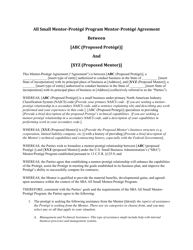 Document preview: OMB Form 2459 All Small Mentor-protege Program Mentor-protege Agreement