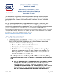 Instructions for Application for Commitment of Sbic Debentures