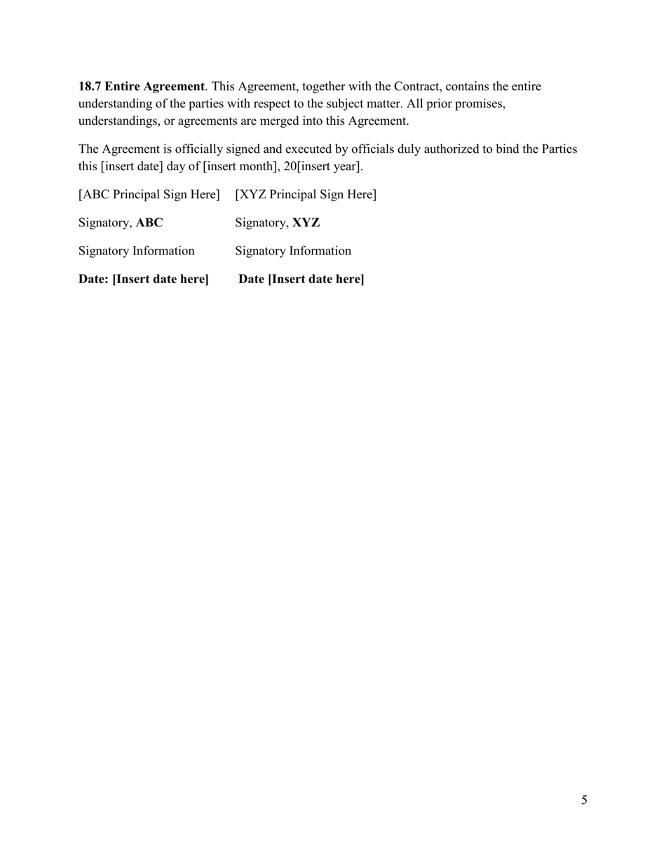 Joint Venture Agreement Template, Page 5