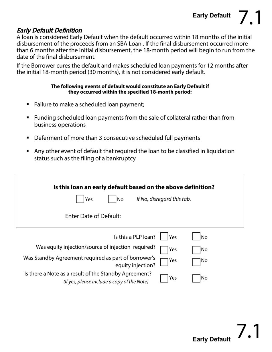Regular 7(A) Guaranty Purchase Package Tabs, Page 10