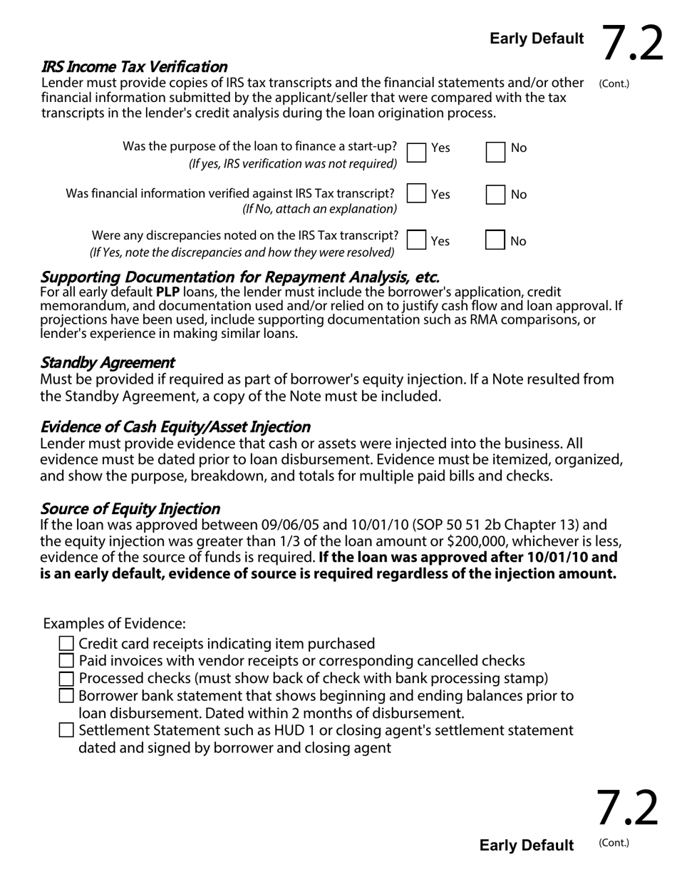 Regular 7(A) Guaranty Purchase Package Tabs, Page 11