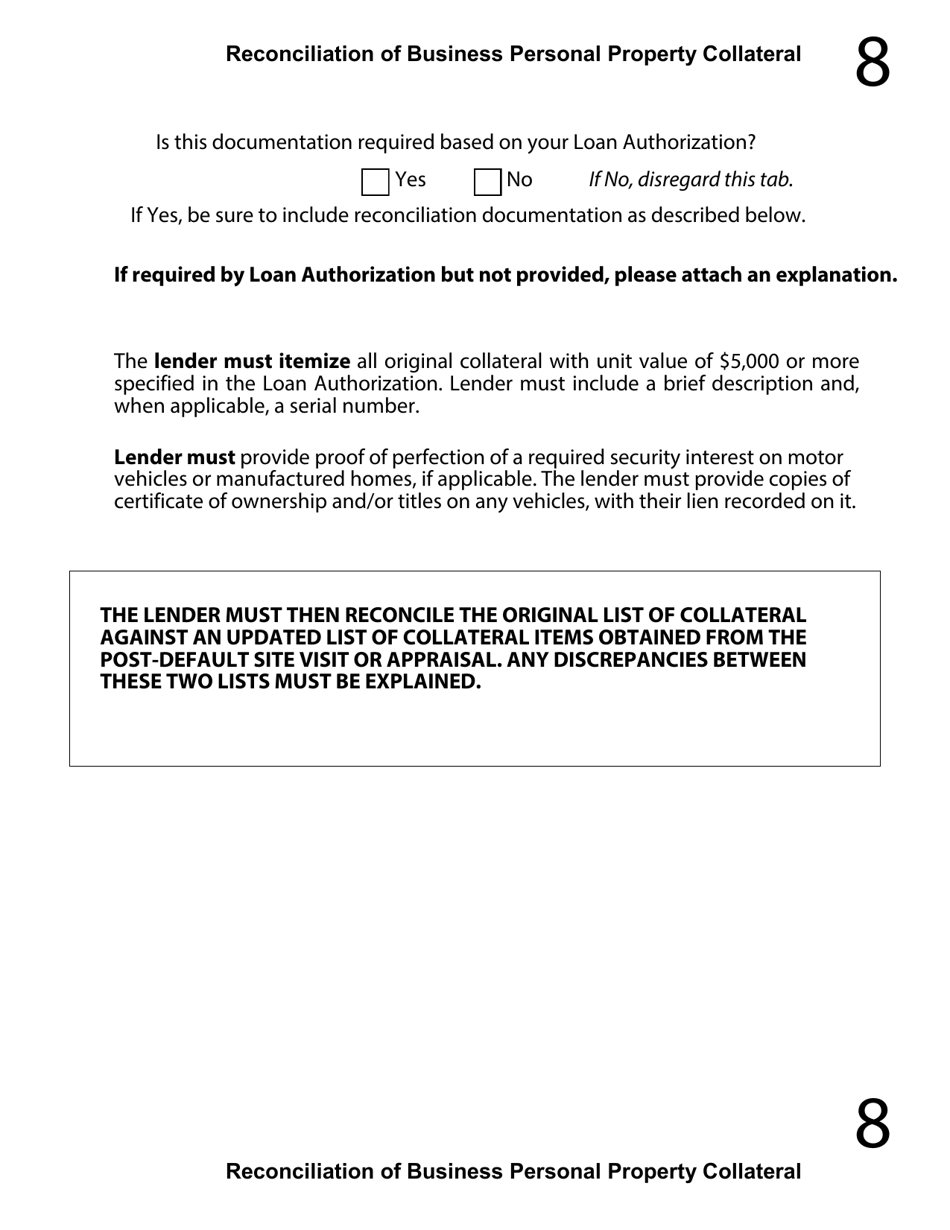 Regular 7(A) Guaranty Purchase Package Tabs, Page 12